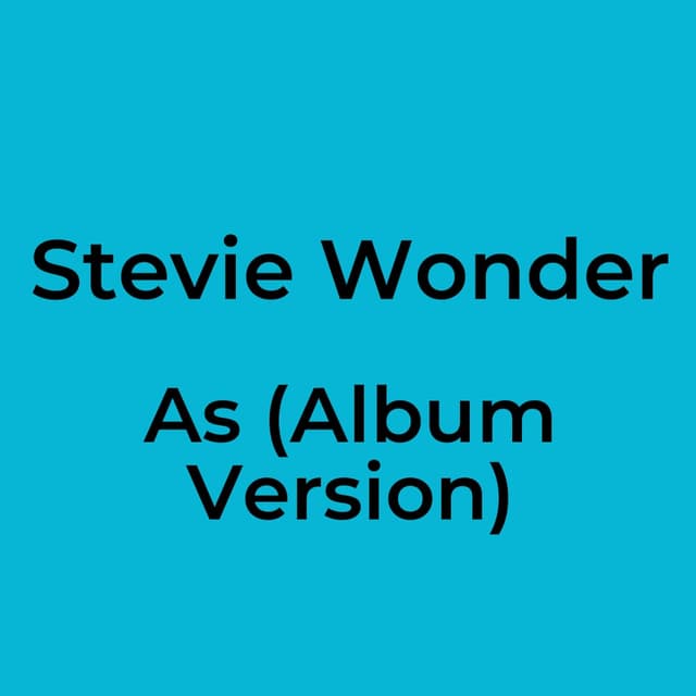 Stevie Wonder - As (Album Version)