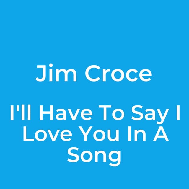 I'll Have To Say I Love You In A Song