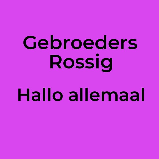 Hallo allemaal