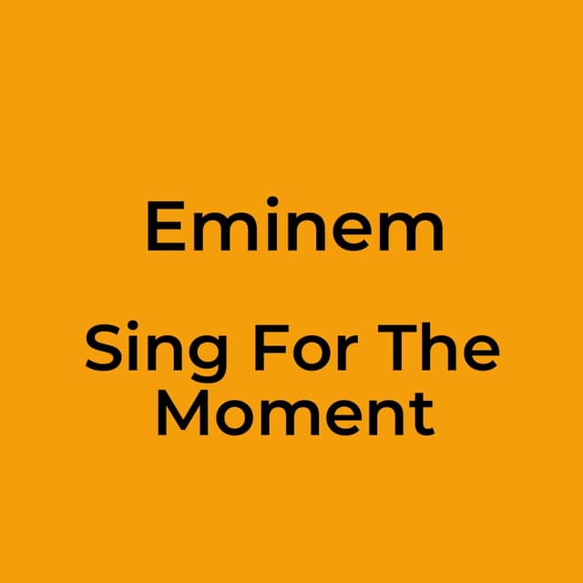 Sing For The Moment