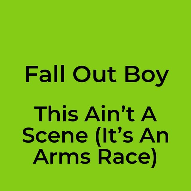 This Ain’t A Scene (It’s An Arms Race)