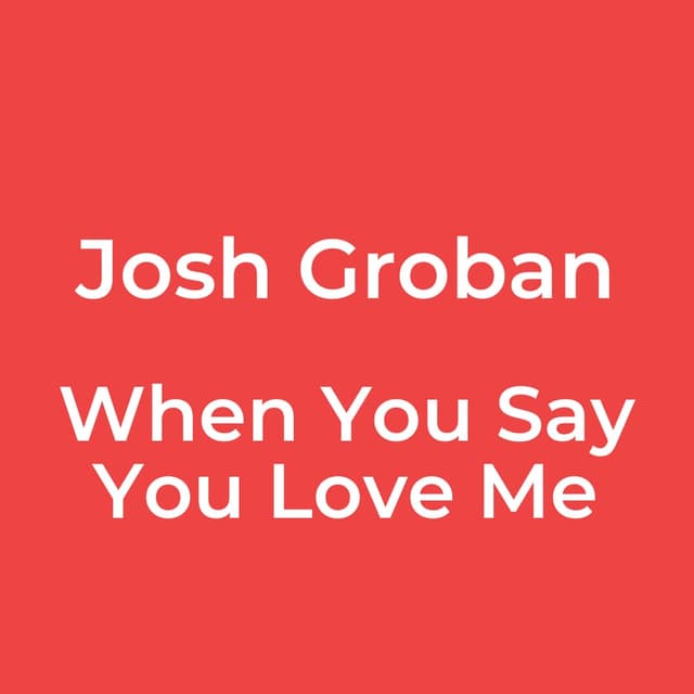 When You Say You Love Me