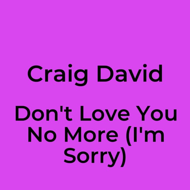 Don't Love You No More (I'm Sorry)