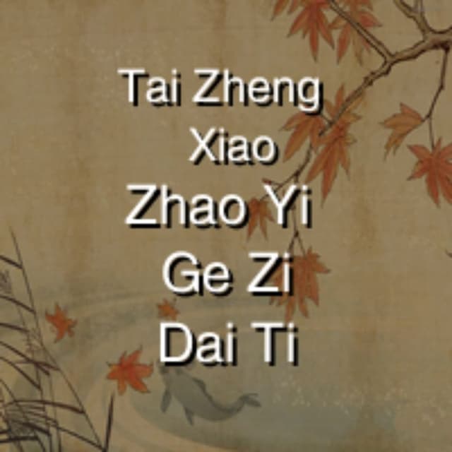 Zhao Yi Ge Zi Dai Ti.