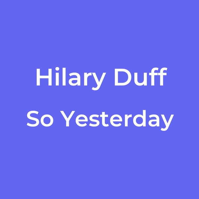 So Yesterday