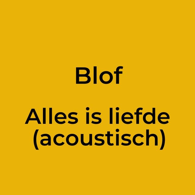 Alles is liefde (acoustisch)