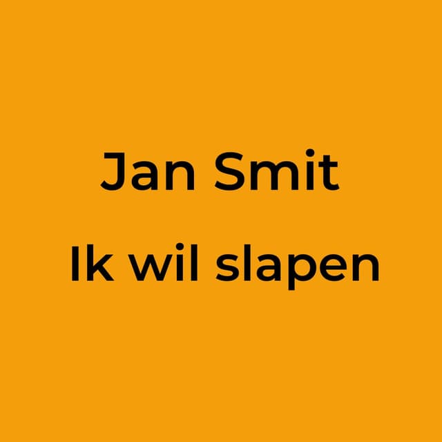 Ik wil slapen