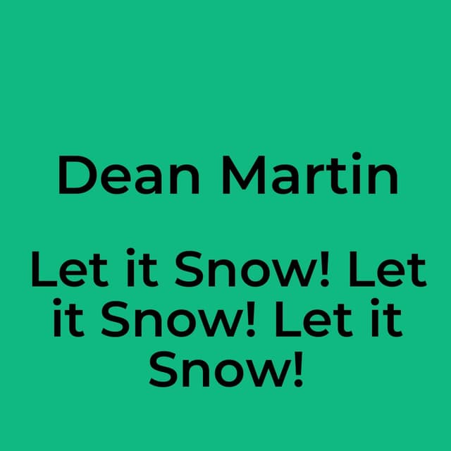 Let it Snow! Let it Snow! Let it Snow!