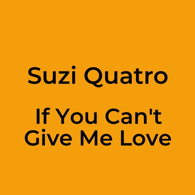 If You Can't Give Me Love