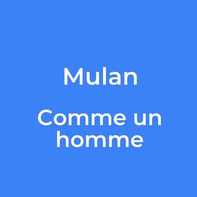 Comme un homme