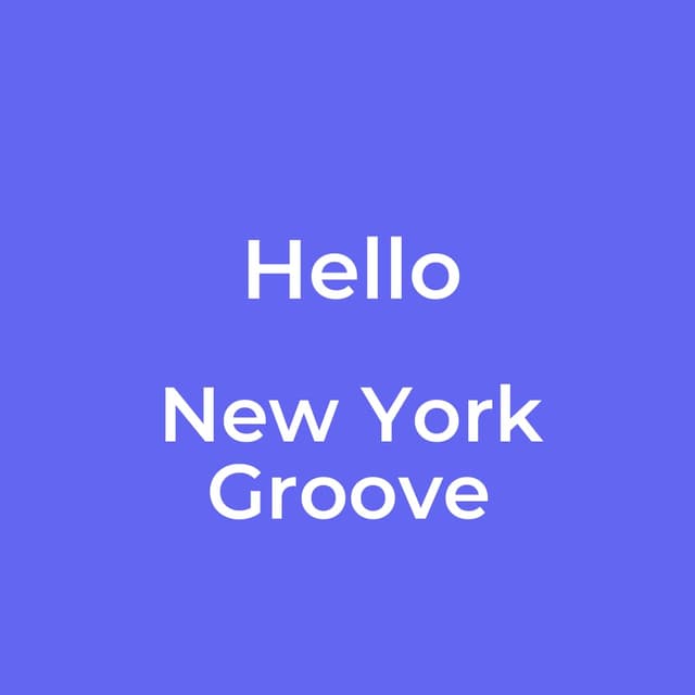 New York Groove