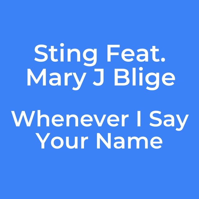 Whenever I Say Your Name